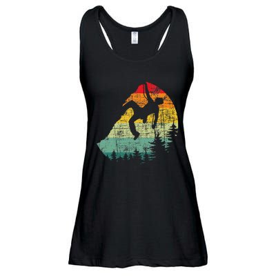 Retro Vintage Mountain Climber Rock Climbing Bouldering Ladies Essential Flowy Tank