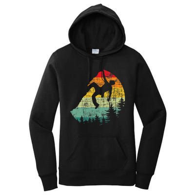 Retro Vintage Mountain Climber Rock Climbing Bouldering Women's Pullover Hoodie