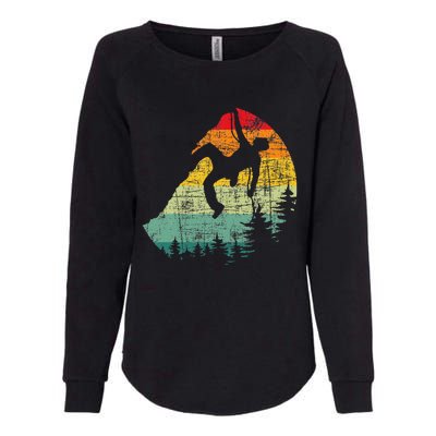 Retro Vintage Mountain Climber Rock Climbing Bouldering Womens California Wash Sweatshirt