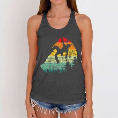 Retro Vintage Mountain Climber Rock Climbing Bouldering Women's Knotted Racerback Tank