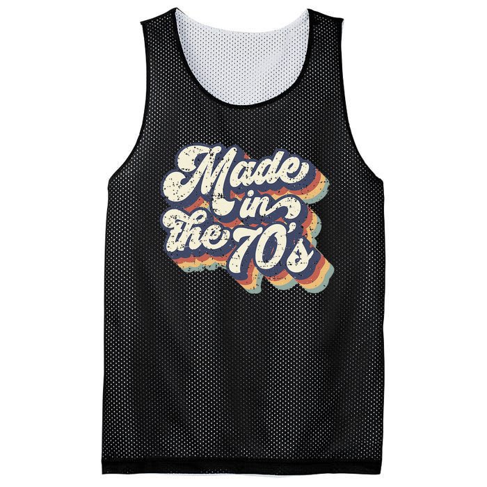 Retro Vintage Made In The 70's 1970s Born Birthday Day Gift Mesh Reversible Basketball Jersey Tank