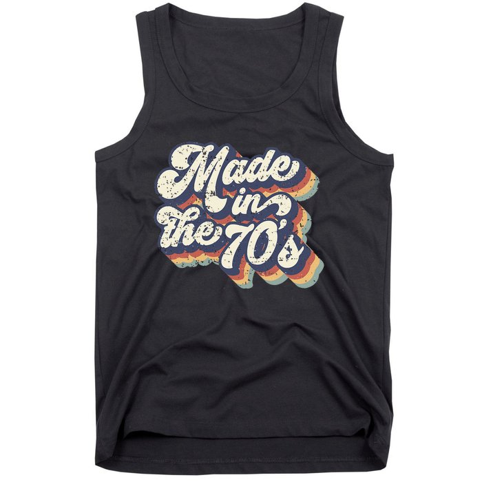 Retro Vintage Made In The 70's 1970s Born Birthday Day Gift Tank Top