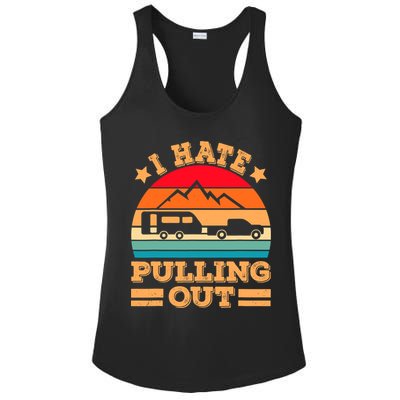 Retro Vintage Mountains I Hate Pulling Out Funny Camping Ladies PosiCharge Competitor Racerback Tank