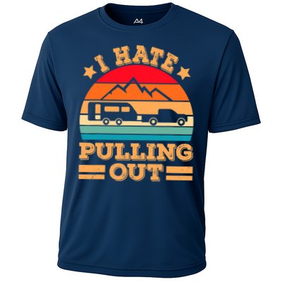 Retro Vintage Mountains I Hate Pulling Out Funny Camping Performance Shirt