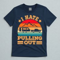 Retro Vintage Mountains I Hate Pulling Out Funny Camping T-Shirt