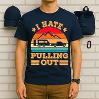Retro Vintage Mountains I Hate Pulling Out Funny Camping T-Shirt