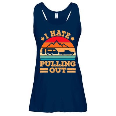 Retro Vintage Mountains I Hate Pulling Out Funny Camping Ladies Essential Flowy Tank