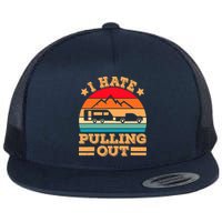 Retro Vintage Mountains I Hate Pulling Out Funny Camping Flatbill Hat