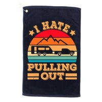 Retro Vintage Mountains I Hate Pulling Out Funny Camping Golf Towel