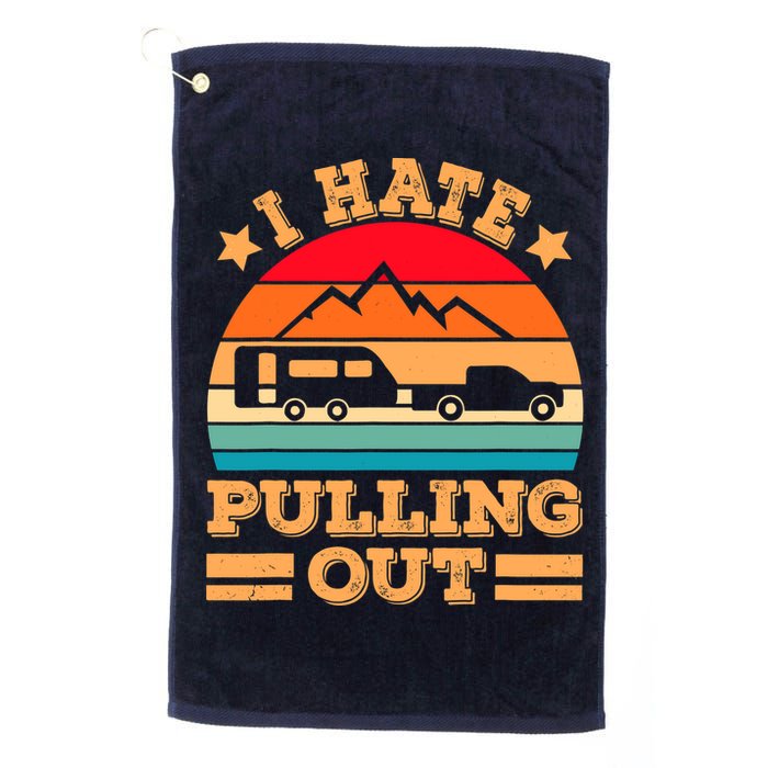 Retro Vintage Mountains I Hate Pulling Out Funny Camping Golf Towel