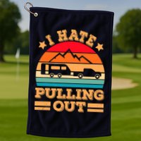 Retro Vintage Mountains I Hate Pulling Out Funny Camping Golf Towel