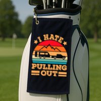 Retro Vintage Mountains I Hate Pulling Out Funny Camping Golf Towel