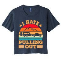 Retro Vintage Mountains I Hate Pulling Out Funny Camping Crop Top