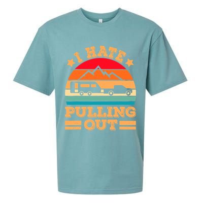 Retro Vintage Mountains I Hate Pulling Out Funny Camping Sueded Cloud Jersey T-Shirt