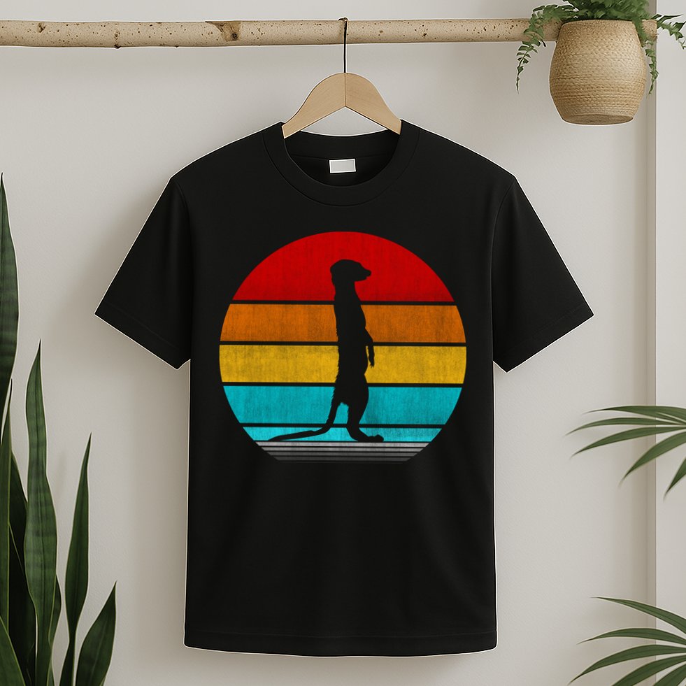 Retro Vintage Meerkat T-Shirt