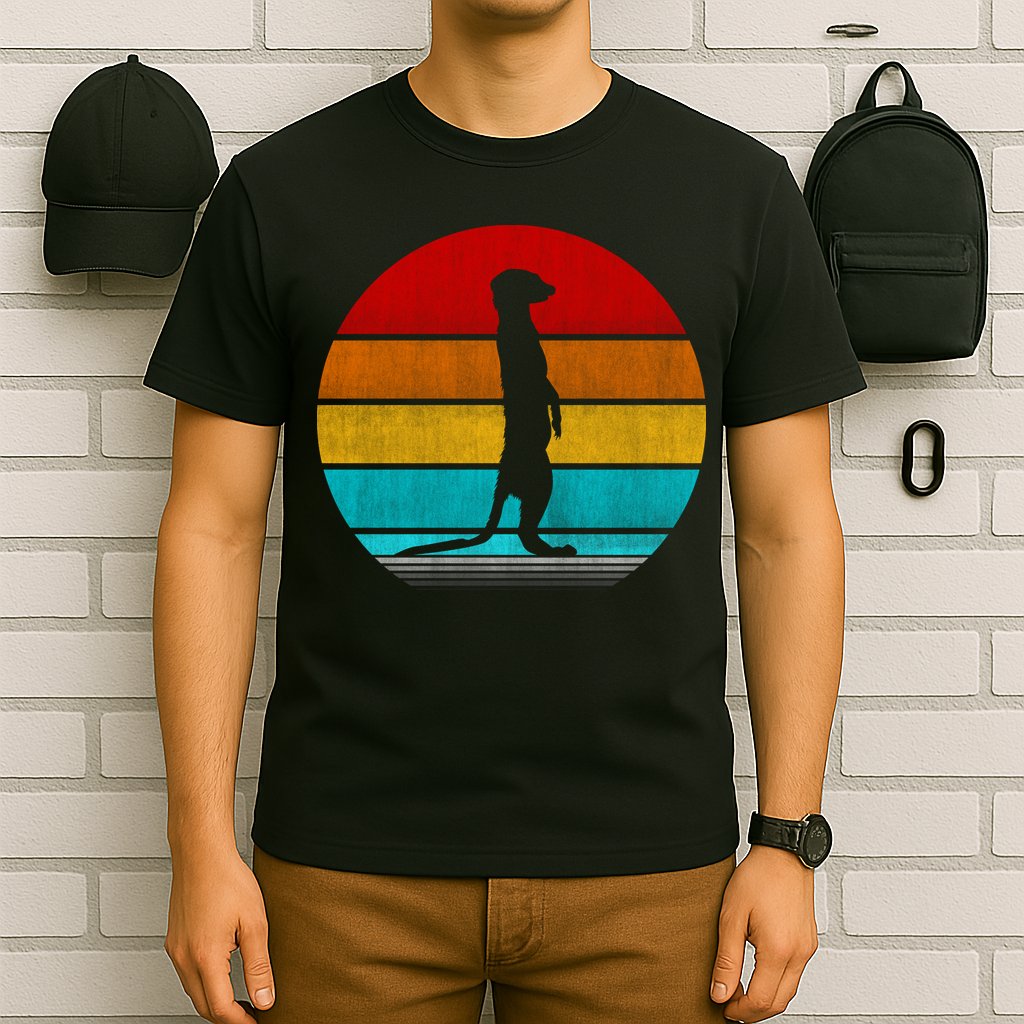 Retro Vintage Meerkat T-Shirt