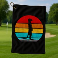 Retro Vintage Meerkat Golf Towel