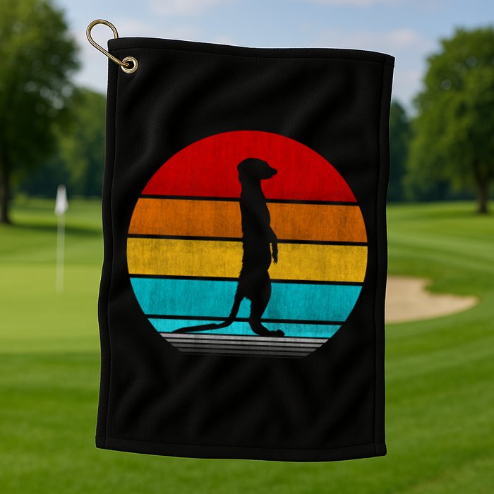 Retro Vintage Meerkat Golf Towel