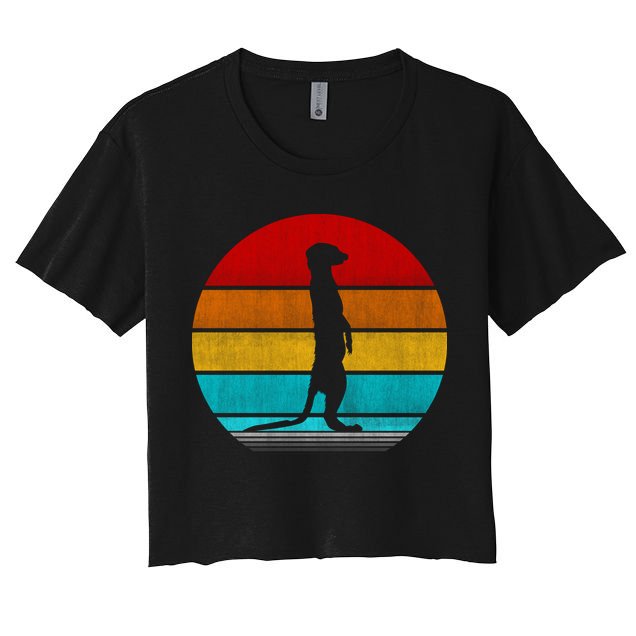 Retro Vintage Meerkat Crop Top