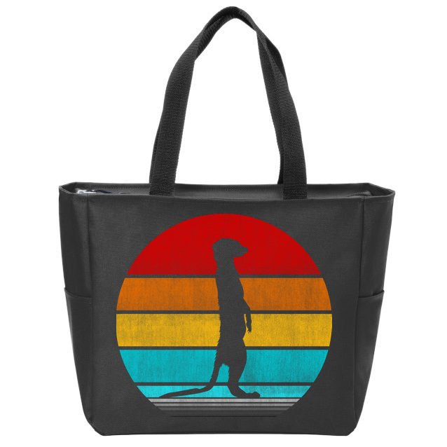 Retro Vintage Meerkat Zip Tote Bag