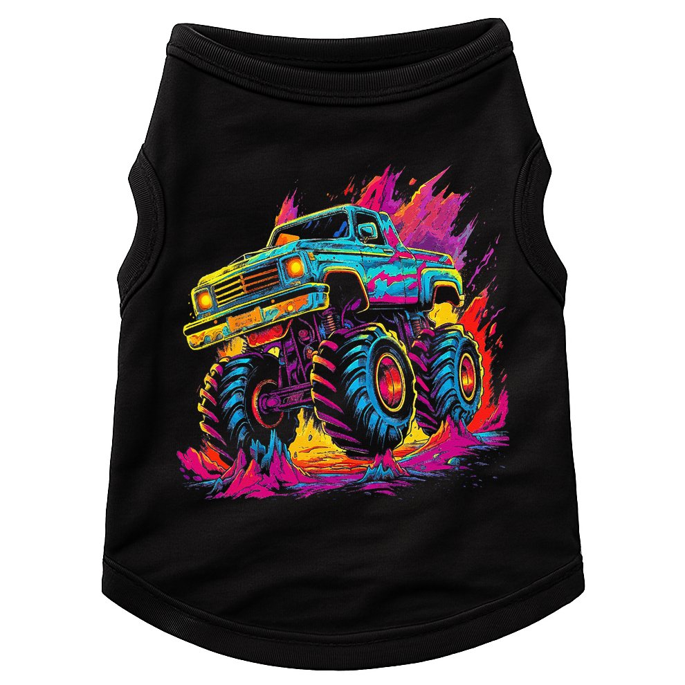 Retro Vintage Monster Truck Retro Sunset Monster Truck Doggie Tank