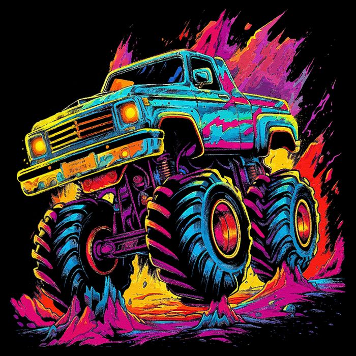 Retro Vintage Monster Truck Retro Sunset Monster Truck Doggie Tank
