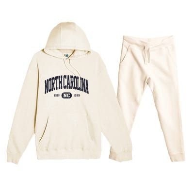 Retro Vintage North Carolina Premium Hooded Sweatsuit Set