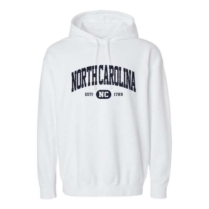 Retro Vintage North Carolina Garment-Dyed Fleece Hoodie