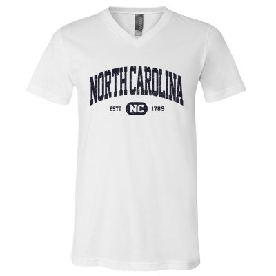 Retro Vintage North Carolina V-Neck T-Shirt