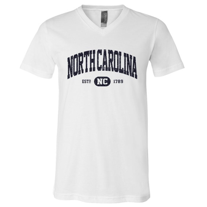 Retro Vintage North Carolina V-Neck T-Shirt