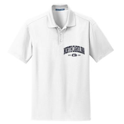 Retro Vintage North Carolina Dry Zone Grid Polo