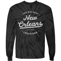 Retro Vintage New Orleans Louisiana Big Easy Nola Tie-Dye Long Sleeve Shirt