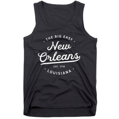 Retro Vintage New Orleans Louisiana Big Easy Nola Tank Top