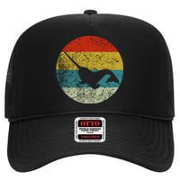 Retro Vintage Narwhal High Crown Mesh Back Trucker Hat