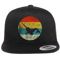 Retro Vintage Narwhal Flat Bill Trucker Hat