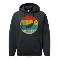 Retro Vintage Narwhal Performance Fleece Hoodie