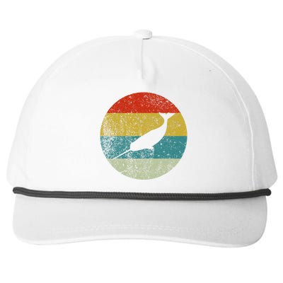 Retro Vintage Narwhal Snapback Five-Panel Rope Hat