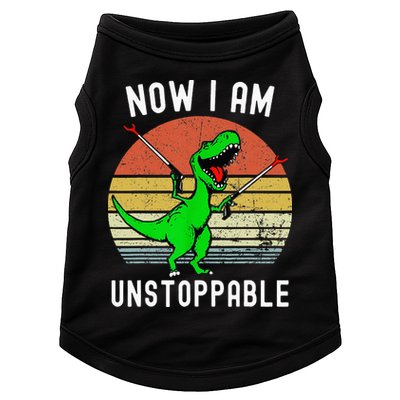 Retro Vintage Now I Am Unstoppable Trex Funny TRex Doggie Tank