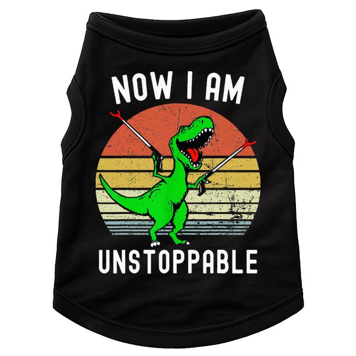 Retro Vintage Now I Am Unstoppable Trex Funny TRex Doggie Tank