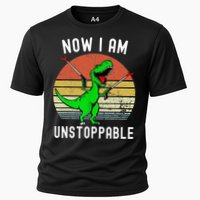 Retro Vintage Now I Am Unstoppable Trex Funny TRex Performance Shirt