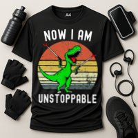 Retro Vintage Now I Am Unstoppable Trex Funny TRex Performance Shirt