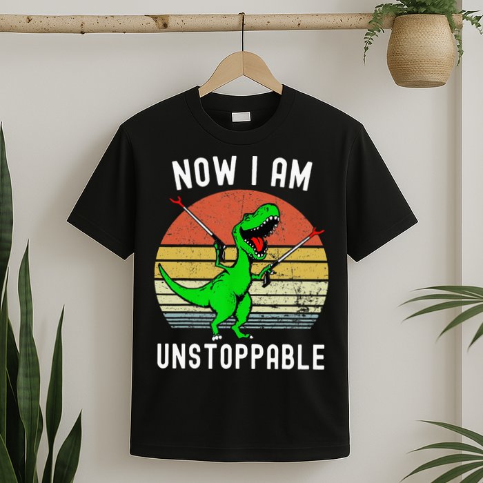 Retro Vintage Now I Am Unstoppable Trex Funny TRex T-Shirt
