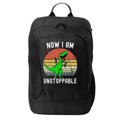 Retro Vintage Now I Am Unstoppable Trex Funny TRex City Backpack