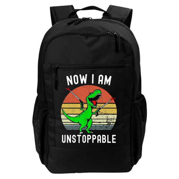 Retro Vintage Now I Am Unstoppable Trex Funny TRex Backpack