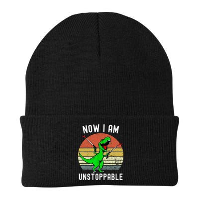 Retro Vintage Now I Am Unstoppable Trex Funny TRex Beanie