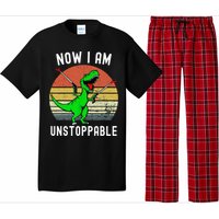 Retro Vintage Now I Am Unstoppable Trex Funny TRex Pajama Set