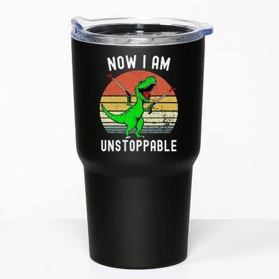 Retro Vintage Now I Am Unstoppable Trex Funny TRex Tumbler
