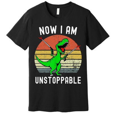 Retro Vintage Now I Am Unstoppable Trex Funny TRex Premium T-Shirt