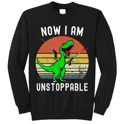Retro Vintage Now I Am Unstoppable Trex Funny TRex Tall Sweatshirt