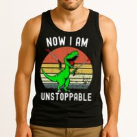 Retro Vintage Now I Am Unstoppable Trex Funny TRex Tank Top